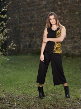 Pantalones 3/4 viscosa negros