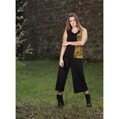 Pantalones 3/4 viscosa negros