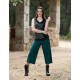 Pantalons 3/4 viscosa verd fosc