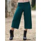 Pantalones 3/4 viscosa verde botella