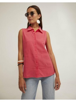 Top sin mangas algodón coral