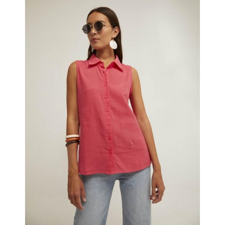 Top sin mangas algodón coral