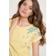 Camiseta algodón orgánico amarilla hojas