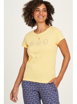 Camiseta algodón orgánico amarillo lunas