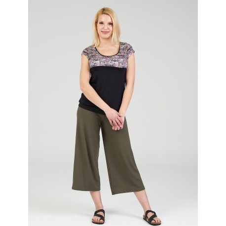 Pantalons 3/4 viscosa caqui