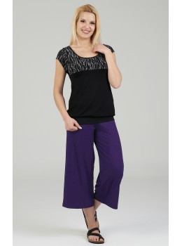 Pantalones 3/4 viscosa morado