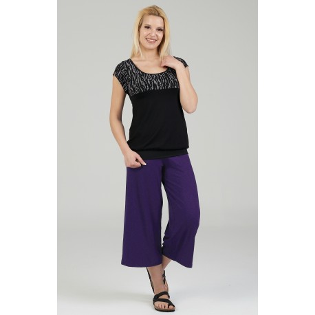 Pantalones 3/4 viscosa morado