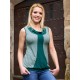 Camiseta tiras cuello micro verde combi