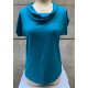 Camiseta m/c cuello sin pieza cintura petrol