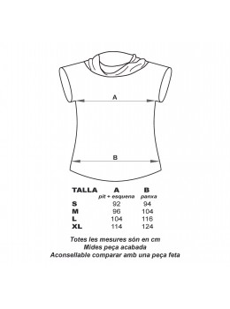 Camiseta m/c cuello sin pieza cintura granate