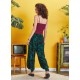 Pantalones bombacho T.40/42 burdeos verdes