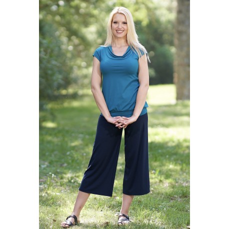 Pantalones 3/4 viscosa marino