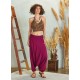 Pantalones frunzido fucsia