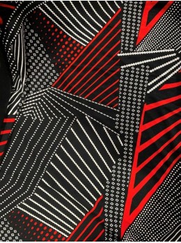 Falda viscosa 3/4 abstract negro