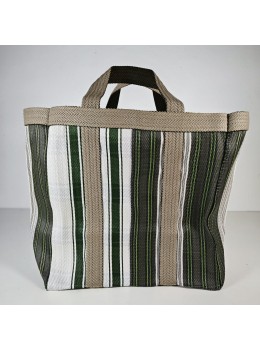 Bolso de mano verde beige