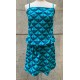 Vestido goma cintura turquesa