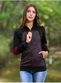 Chaqueta jacquard burdeos