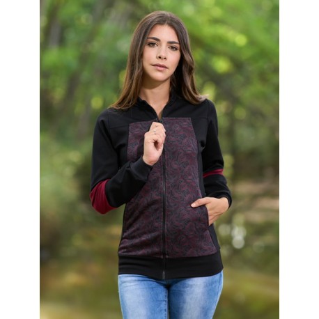 Jaqueta jacquard burdeus