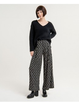 Pantalons print negra