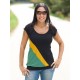 Camiseta m/c combi negra mostassa