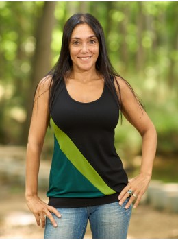 Camiseta tiras combi verde