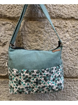 Bolso flores verde