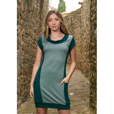 Vestido tiras micro verde bolsillos