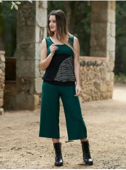 Pantalones largos viscosa verde botella