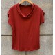 Camiseta m/c cuello sin pieza cintura rojizo