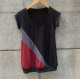 Camiseta m/c negra granate gris