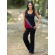 Camiseta m/c negra granate gris