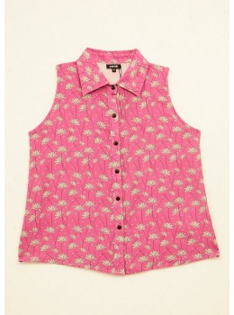 Top camisa rosa