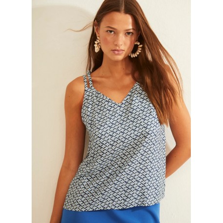 Top tirante doble blue heaven