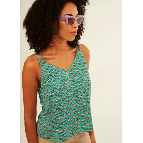 Top tira doble green balloon