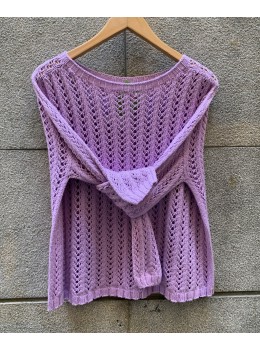 Jersey algodón calado malva