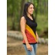 Camiseta cuello tiras combi naranja