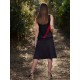 Camiseta tiras cuello lunares rojo