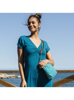 Vestido viscosa nus petrol