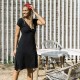 Vestit viscosa nus negra
