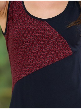 Vestido cordón viscosa rojo