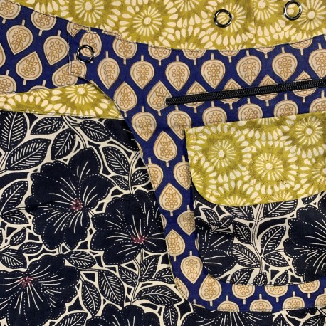 Faldilla reversible blau marí