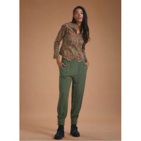 Pantalones bombacho caqui