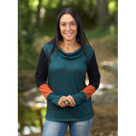 Jersey cálido sin pieza print verde