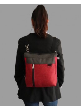 Bolso mochila abril texturas rojo
