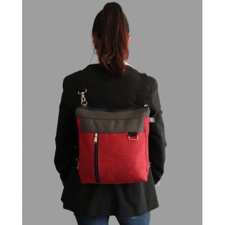 Bolso mochila abril texturas rojo