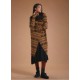Chaqueta cálida larga cruzada print