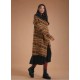 Chaqueta cálida larga cruzada print