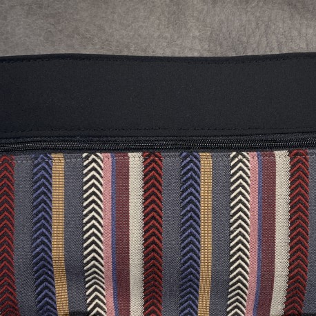 Motxilla bolso gris ratlles