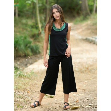 Pantalones 3/4 viscosa negros
