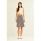 Falda 3/4 viscosa print negra